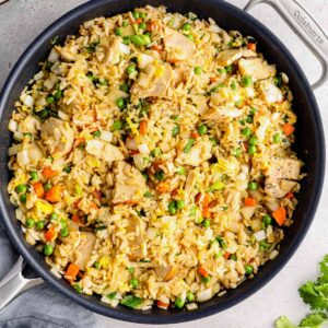 Chinese Vegetable Fried Rice with Shredded Chicken