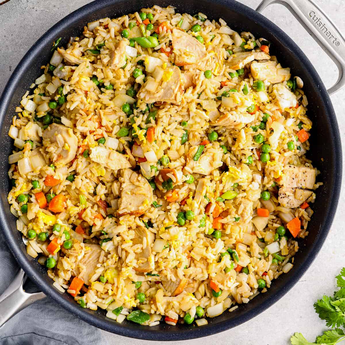 Chinese Vegetable Fried Rice with Shredded Chicken